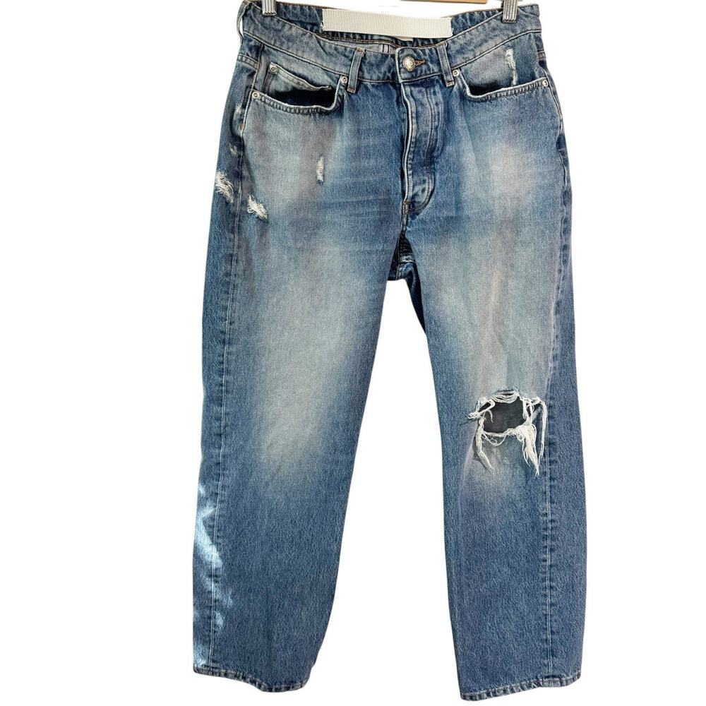 Won Hundred Women 30 Jeans Straight Button Fly‎ Distressed